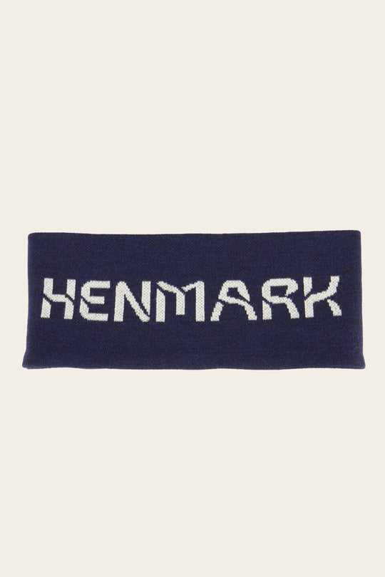 Henmark Headbands U MERINO LOGO HEADBAND Midnight Blue/White