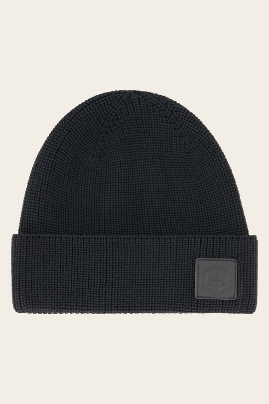 Henmark Beanies U MERINO FISHERMAN BEANIE Black