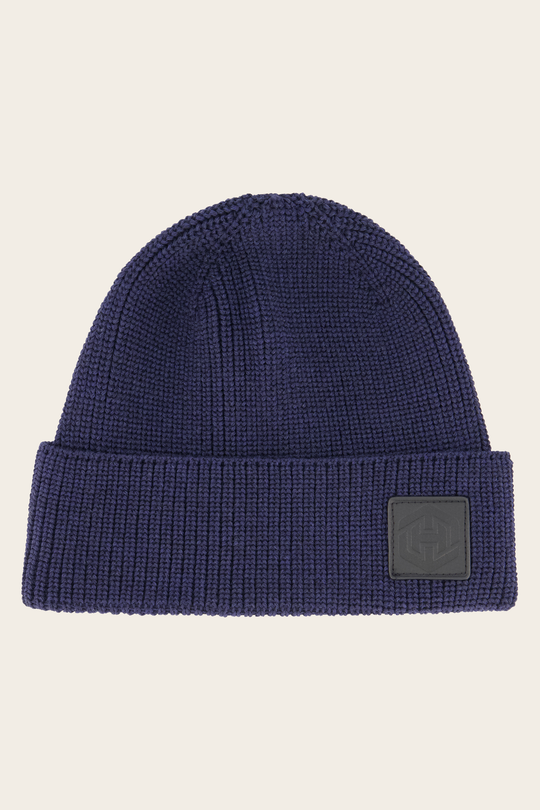 Henmark Beanies U MERINO FISHERMAN BEANIE Midnight Blue
