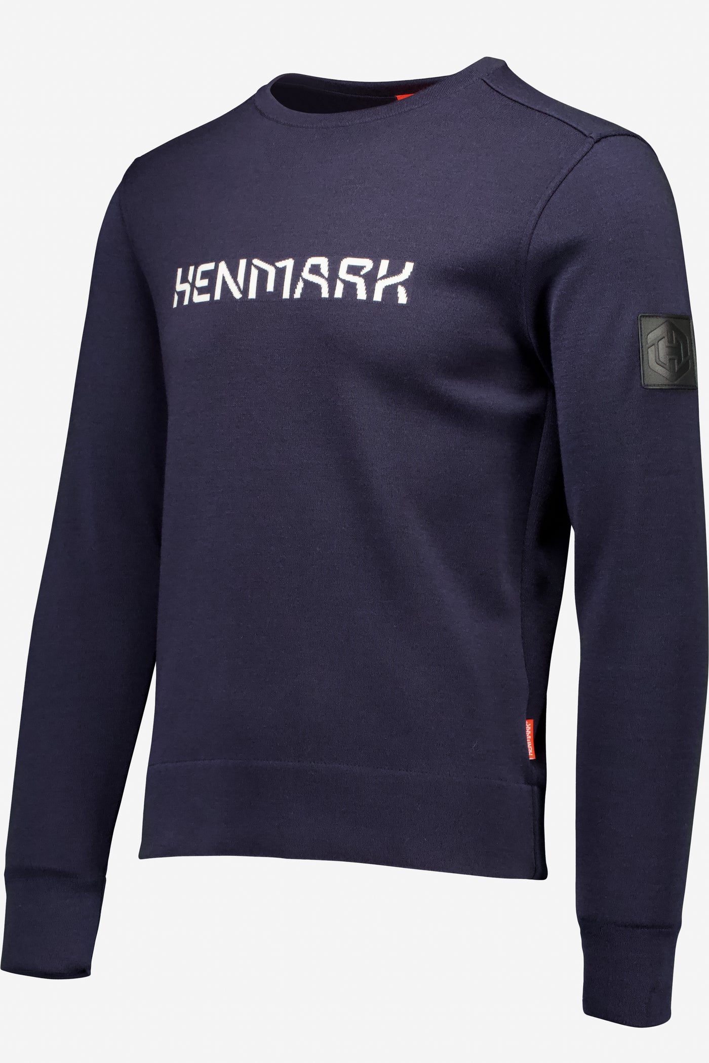 Henmark Merino Sweaters U Merino Tencel Crew Logo Sweater Midnight Blue XS 