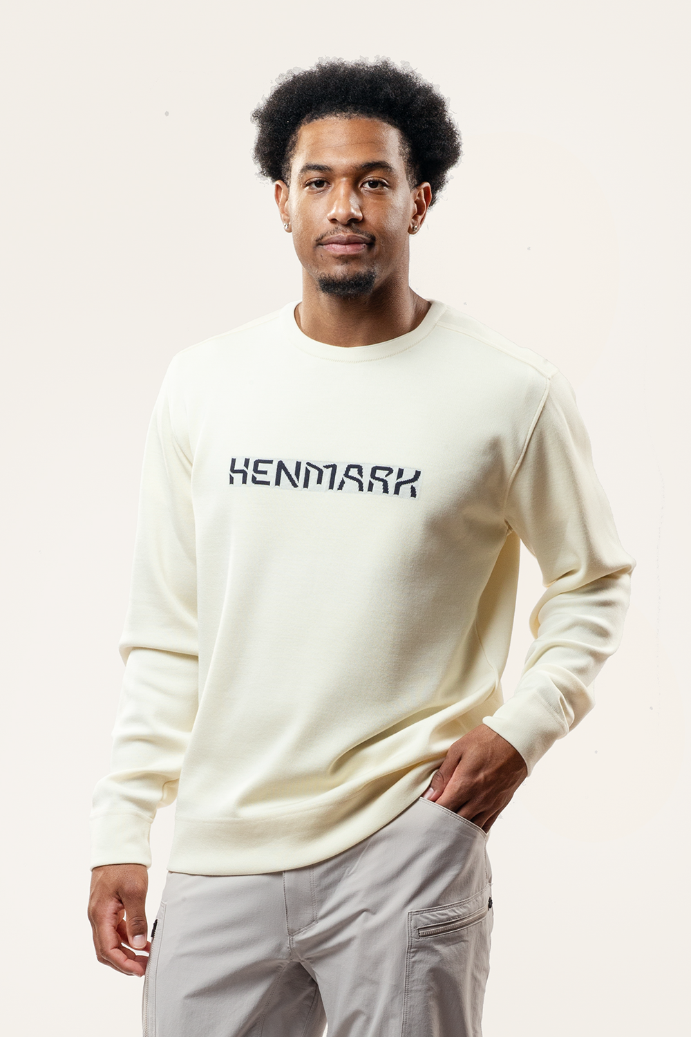 Henmark Sweaters & Hoodies U MERINO TENCEL® CREW LOGO SWEATER Raw White 2XS