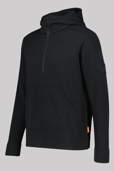 Henmark Merino Sweaters U Merino Half Zip Hoodie Black 2XS 