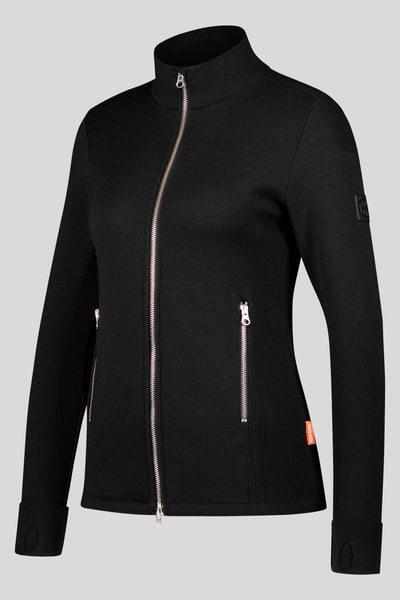 Henmark Merino Sweaters W Merino Full Zip Sweater Black/Metal XS 